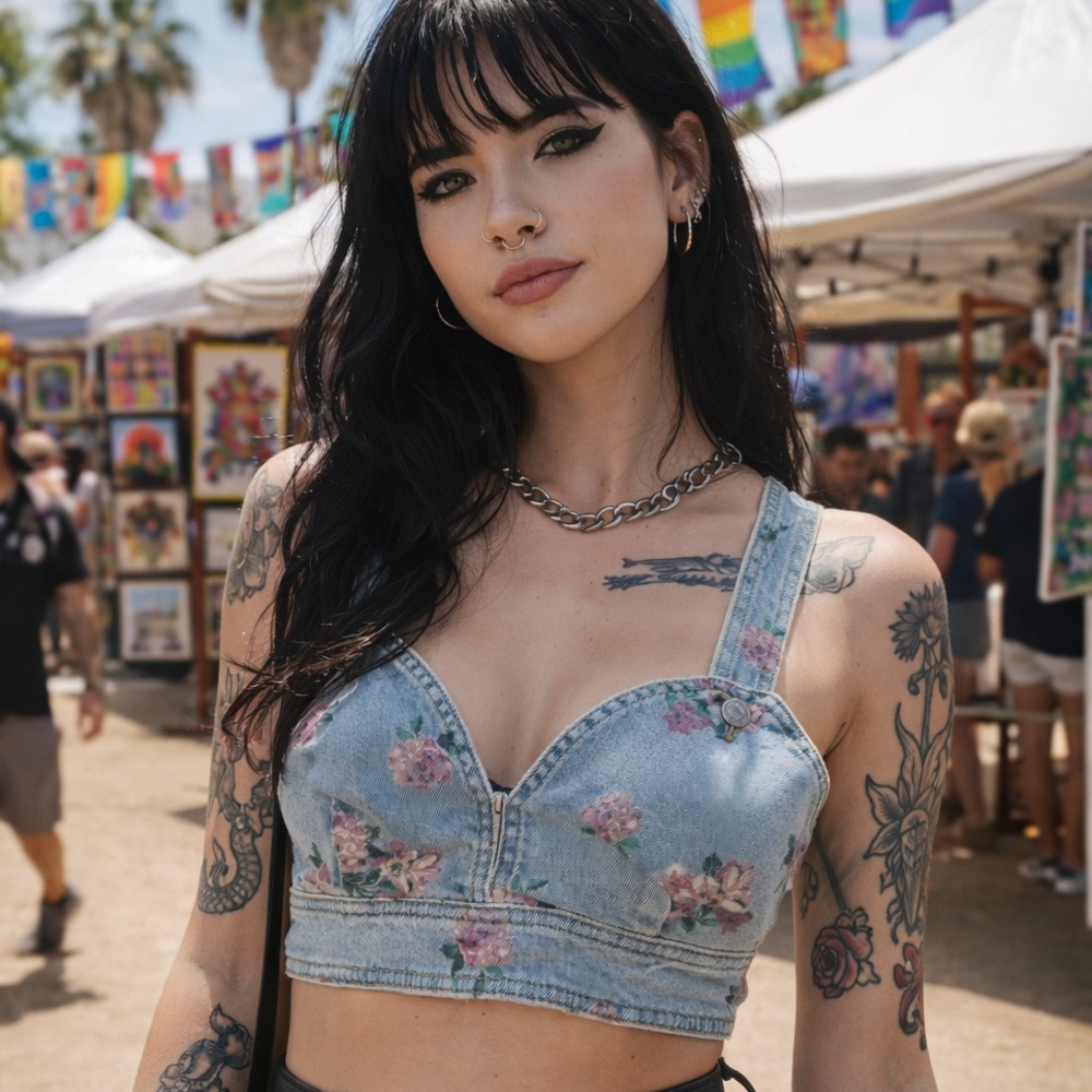 Women’s Cropped Denim Vest